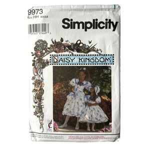 Simplicity Sewing Pattern 9973 Girls Daisy Kingdom Dress Purse Hair Bow Sz 3-5